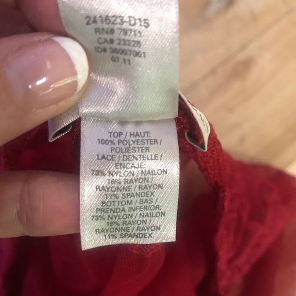 Red Victoria’s Secret Sheer Lace Halter Babydoll - Picture 14 of 17